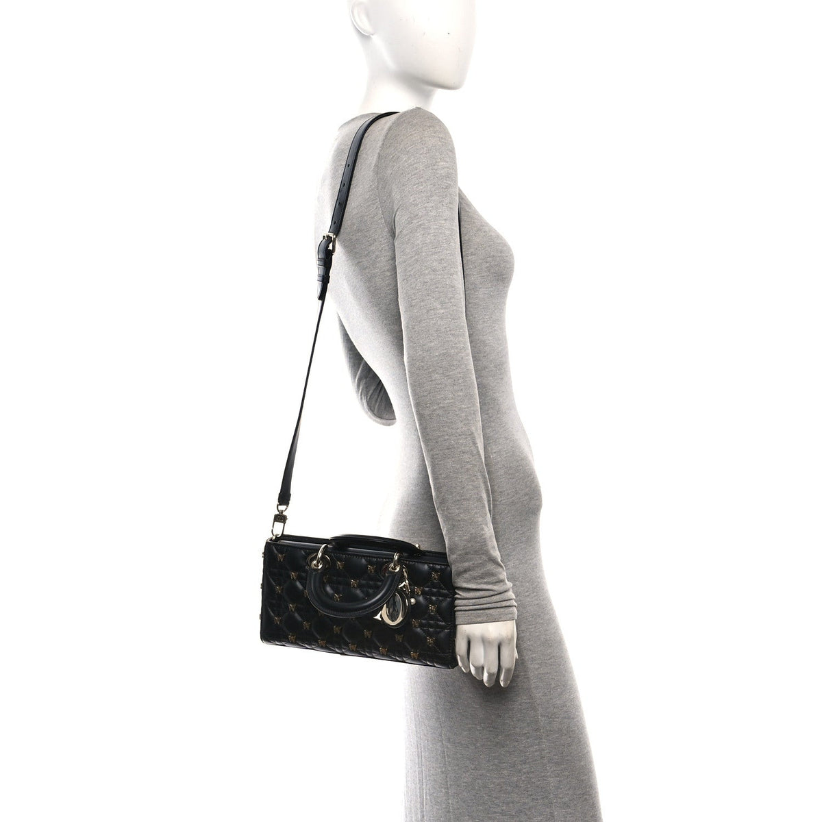 Lambskin Butterfly Cannage Lady D-Joy Black wholesalehk.shop