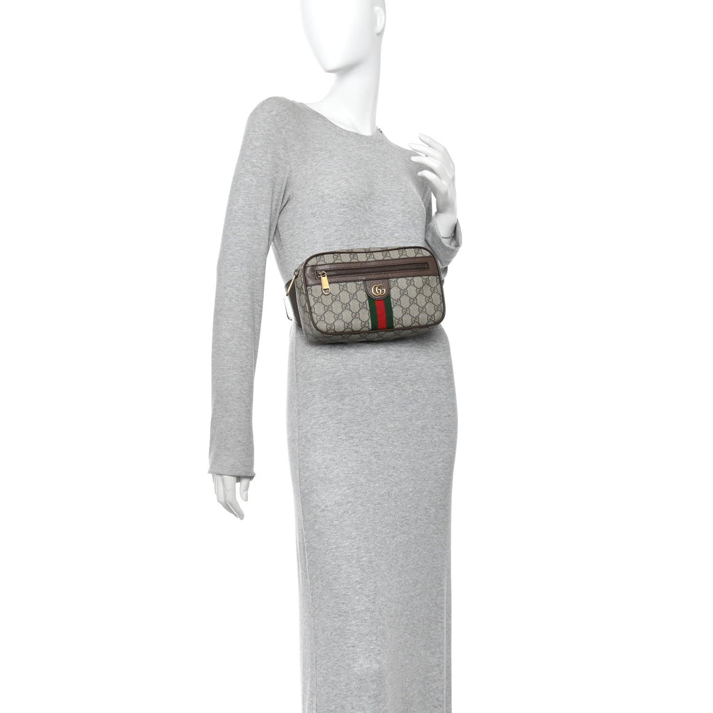 Soft GG Supreme Monogram Medium Ophidia Belt Bag Dark Brown wholesalehk.shop