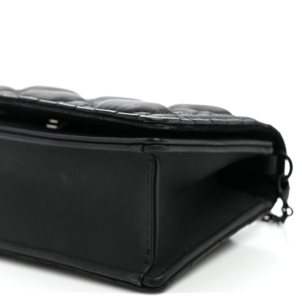 Ultra Matte Calfskin Cannage Nano Lady Dior Pouch Black wholesalehk.shop