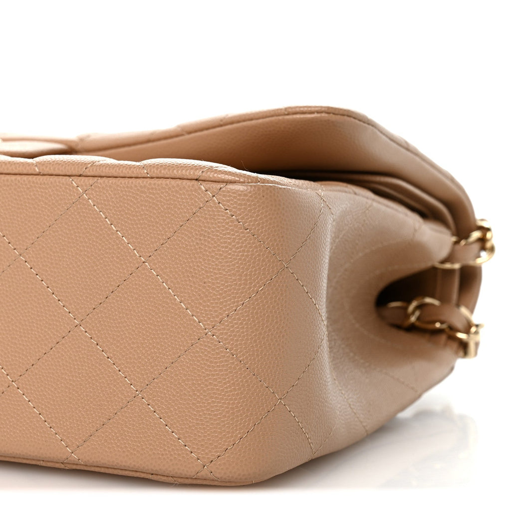 Caviar Quilted Jumbo Double Flap Beige Clair wholesalehk.shop