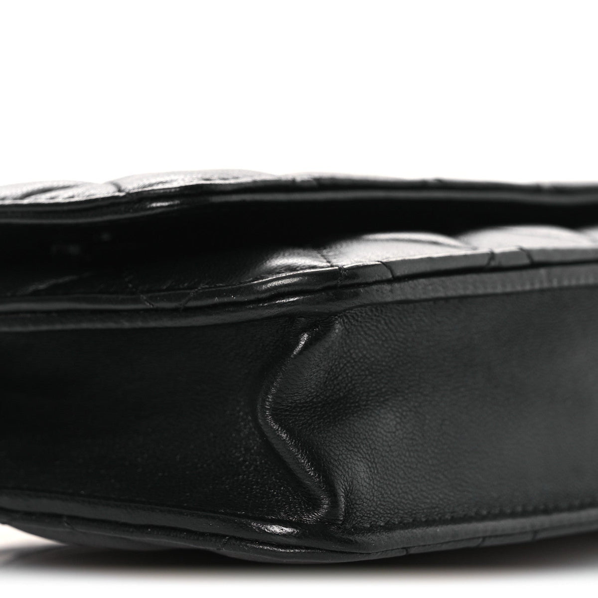 Lambskin Quilted Wallet On Chain WOC Black wholesalehk.shop