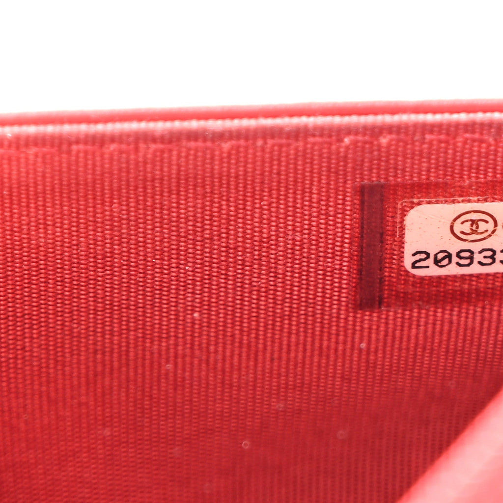 Glazed Calfskin Quilted Coco Boy Wallet On Chain WOC Red wholesalehk.shop