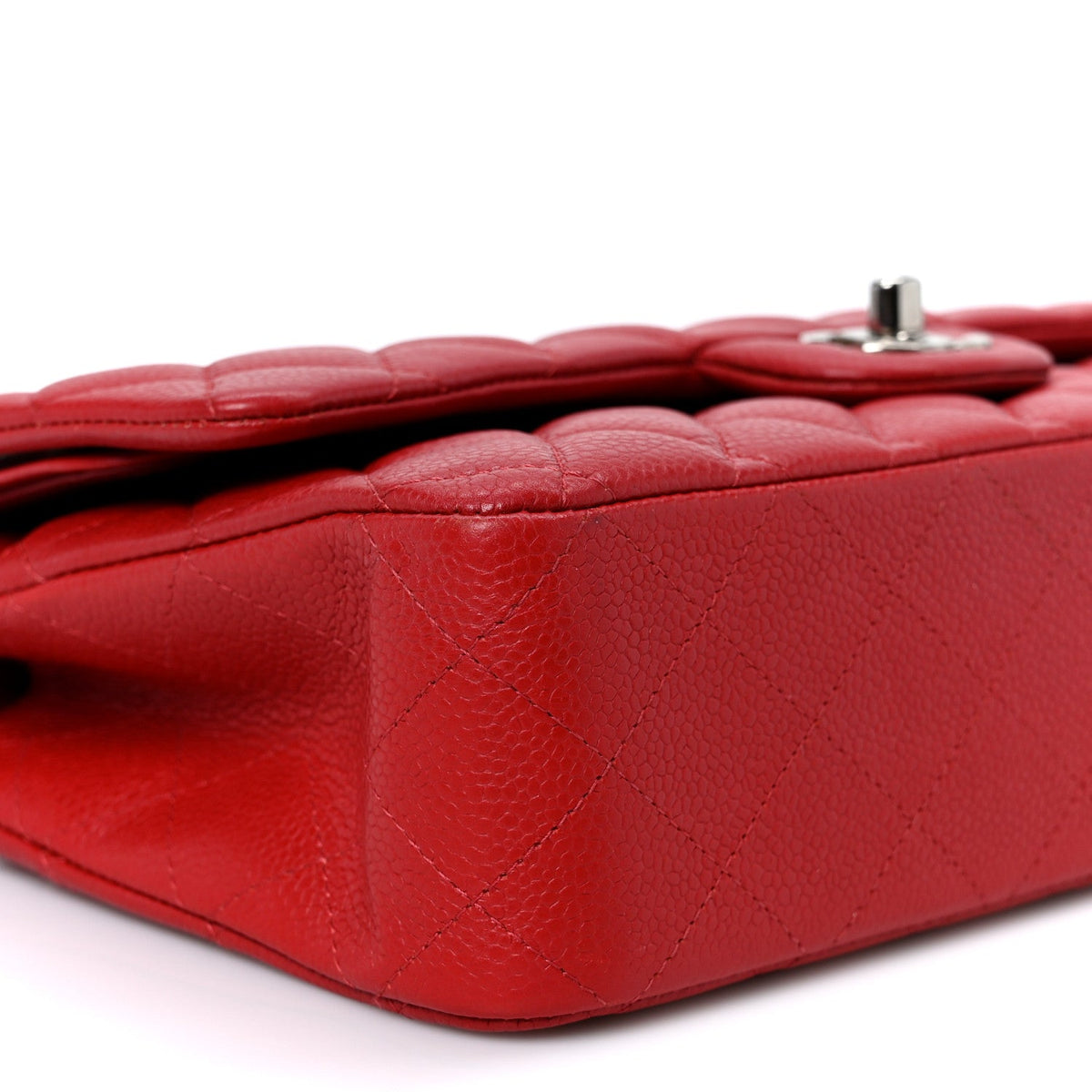 Caviar Quilted Medium Double Flap Red wholesalehk.shop