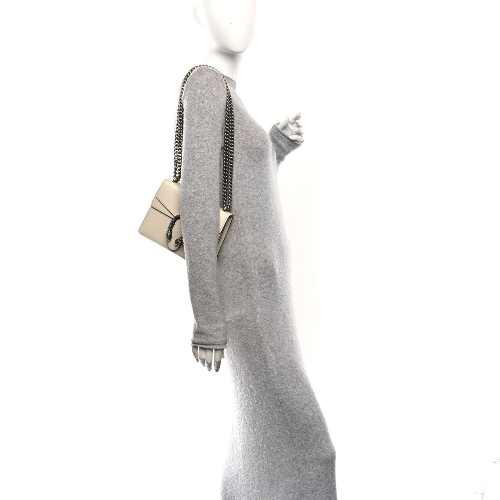 Textured Calfskin Crystal Mini Dionysus Shoulder Bag Mystic White wholesalehk.shop