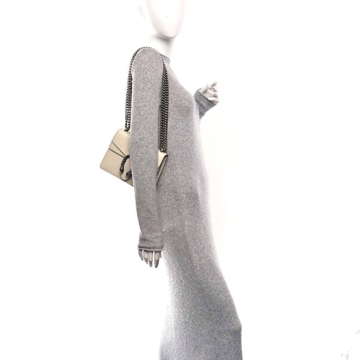 Textured Calfskin Crystal Mini Dionysus Shoulder Bag Mystic White wholesalehk.shop