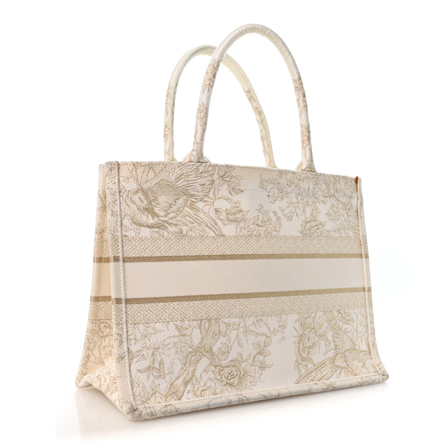 Canvas Embroidered Medium Jardin D'Hiver Book Tote White Gold £¨ Direct shipment via from wholesalehk.shop