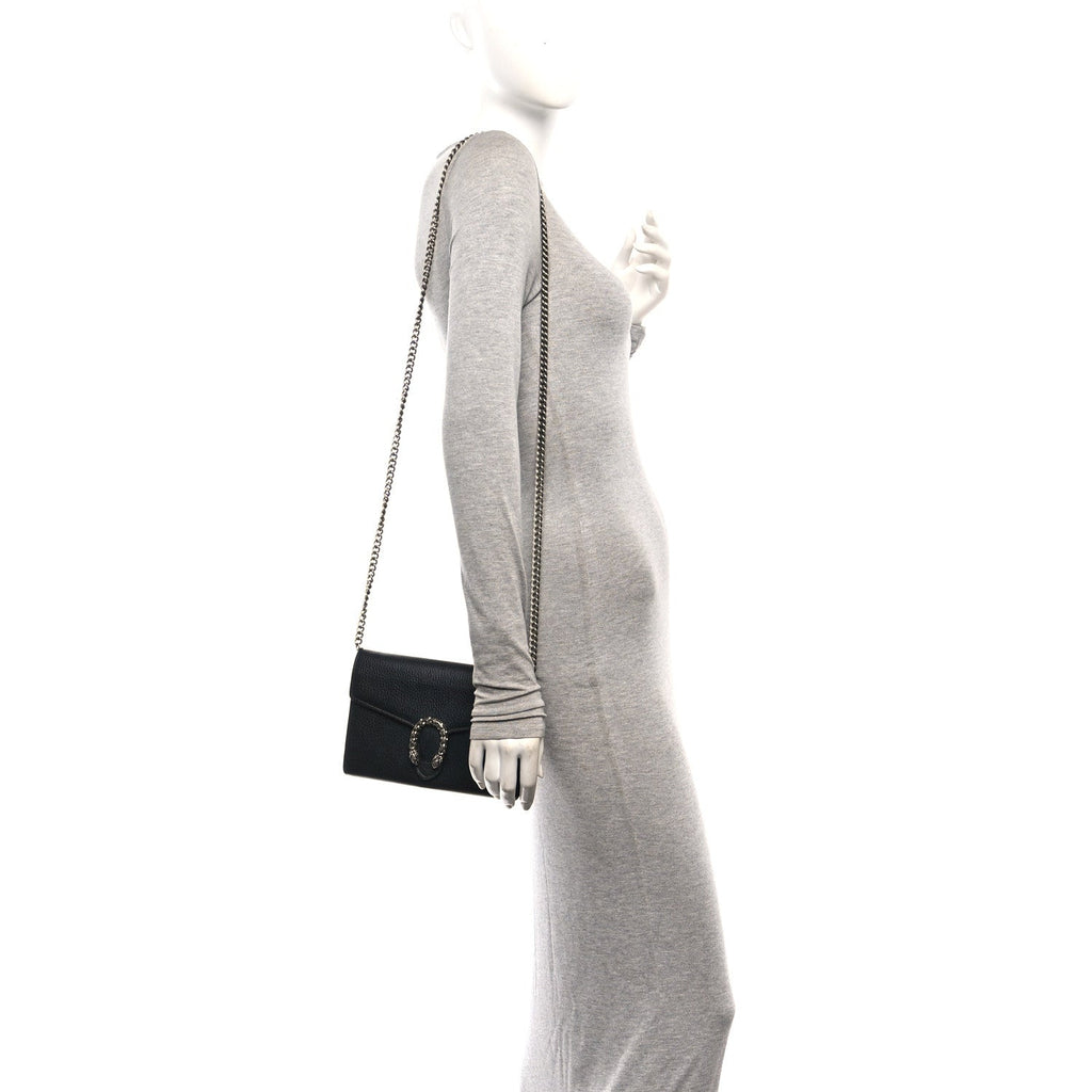 Calfskin Mini Dionysus Chain Wallet Black wholesalehk.shop