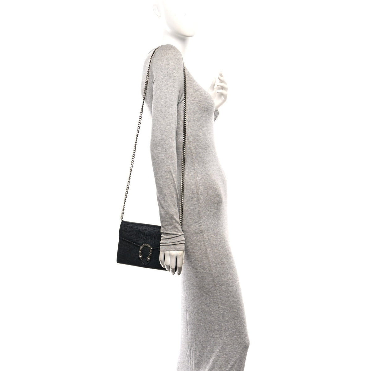 Calfskin Mini Dionysus Chain Wallet Black wholesalehk.shop