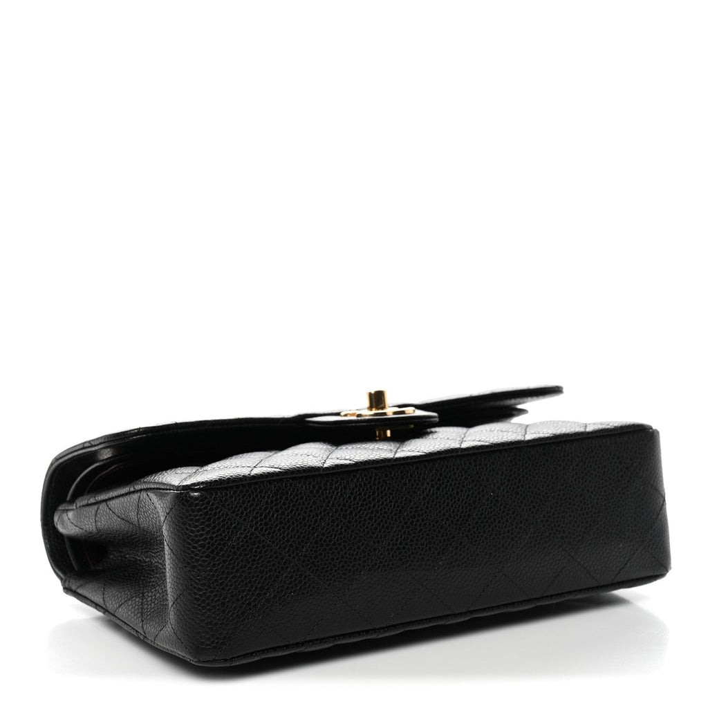 Caviar Quilted Small Double Flap Black wholesalehk.shop