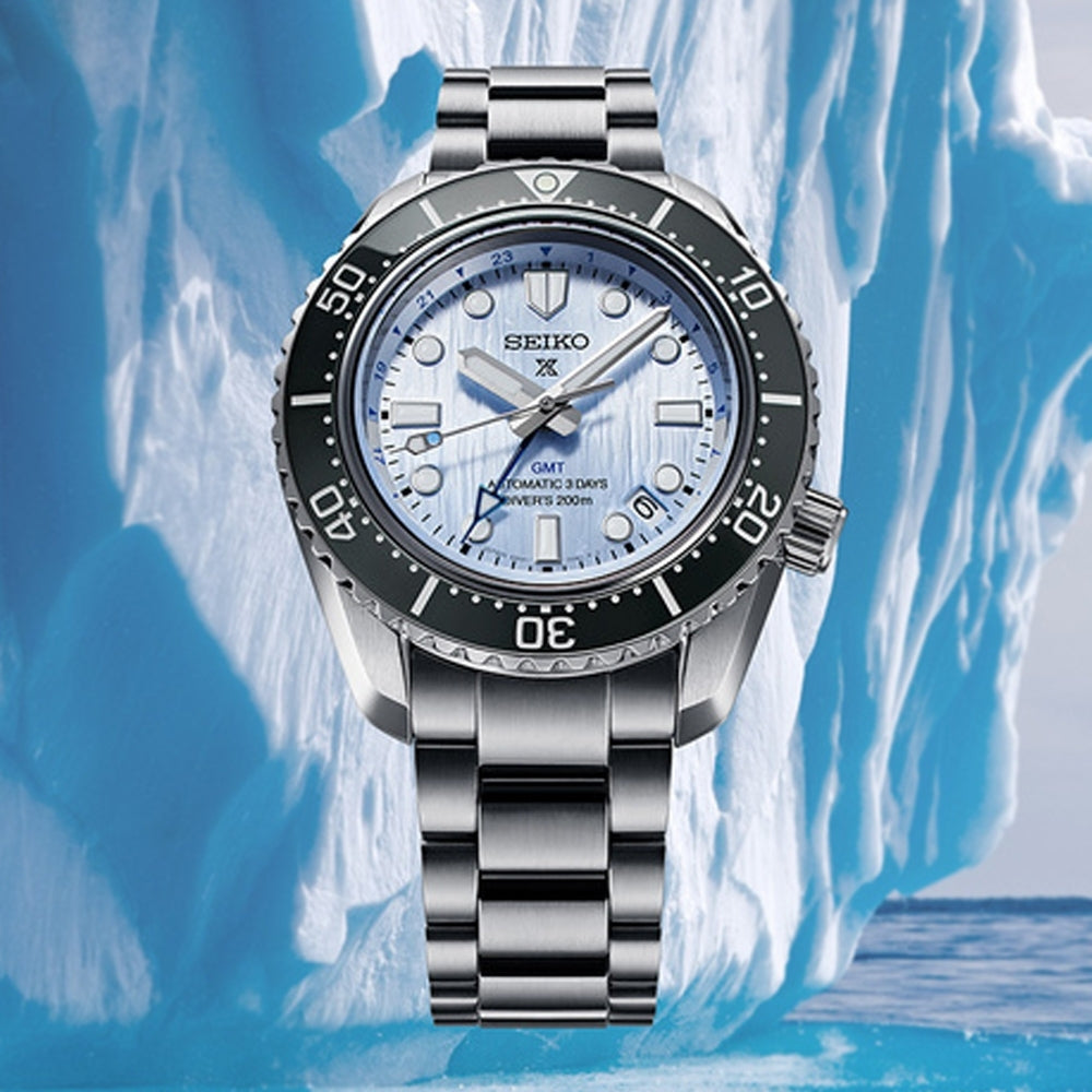 Seiko Prospex Limited Edition Automatic GMT Glacier Blue Dial Silver Steel Strap Watch For Men - SPB385J1 wholesalehk.shop