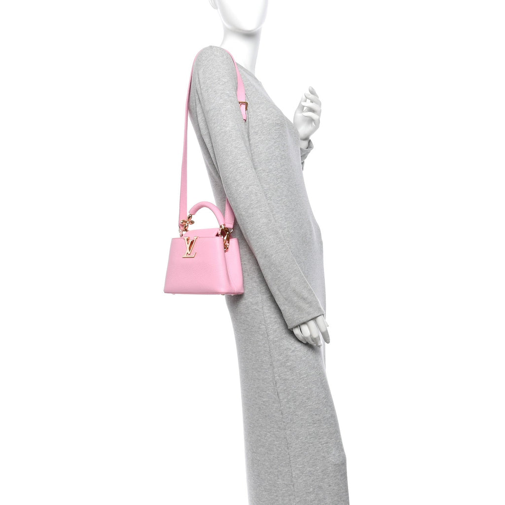 Taurillon Embellished Flower Handle Capucines Mini  Marshmallow Pink £¨ Direct shipment via from wholesalehk.shop