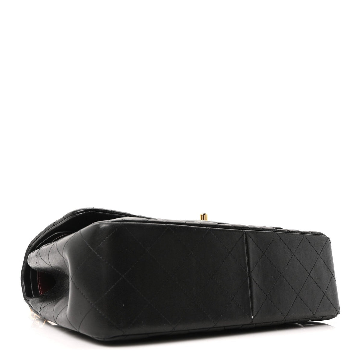 Lambskin Quilted Jumbo Double Flap Black wholesalehk.shop