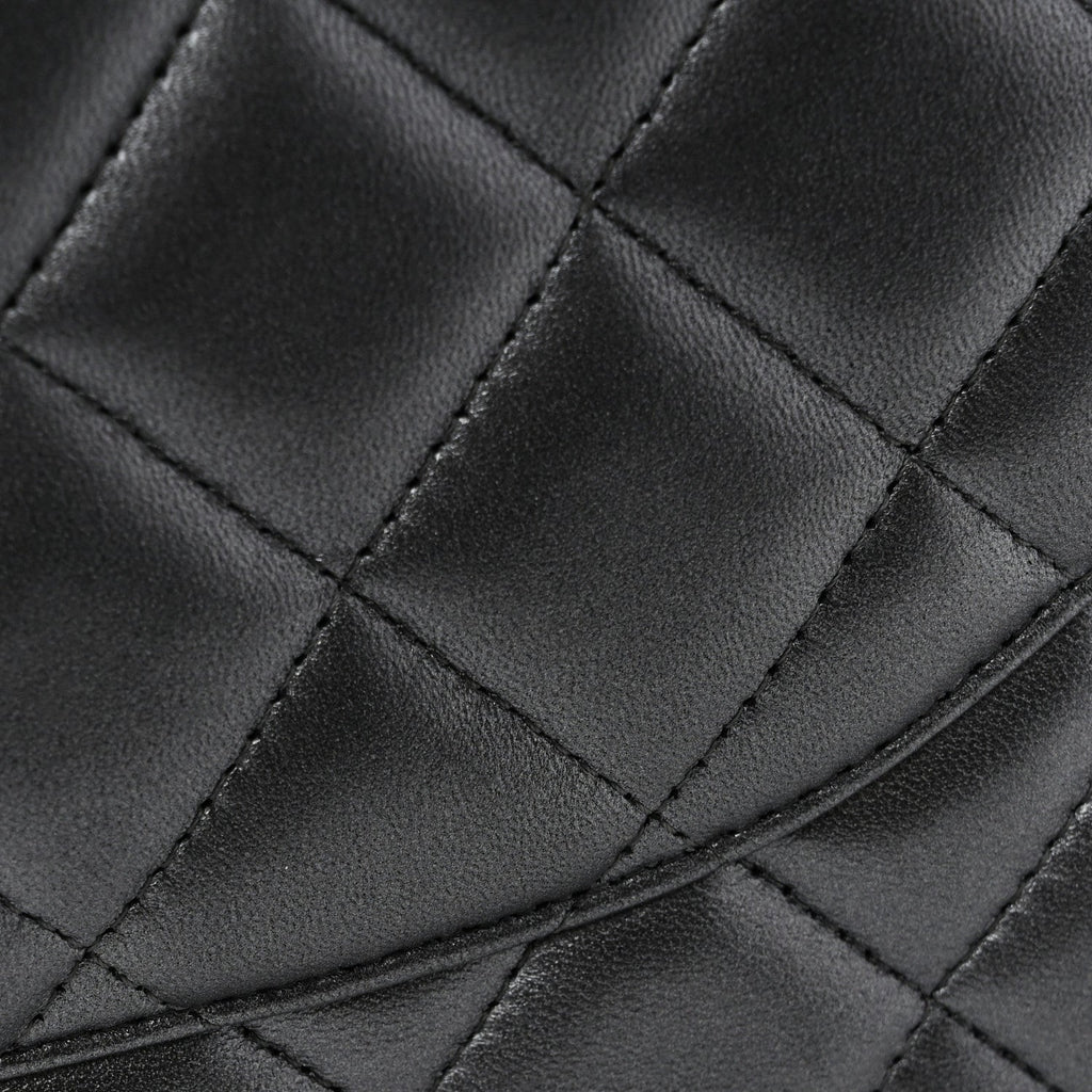 Metallic Lambskin Quilted Maxi Double Flap Pewter wholesalehk.shop
