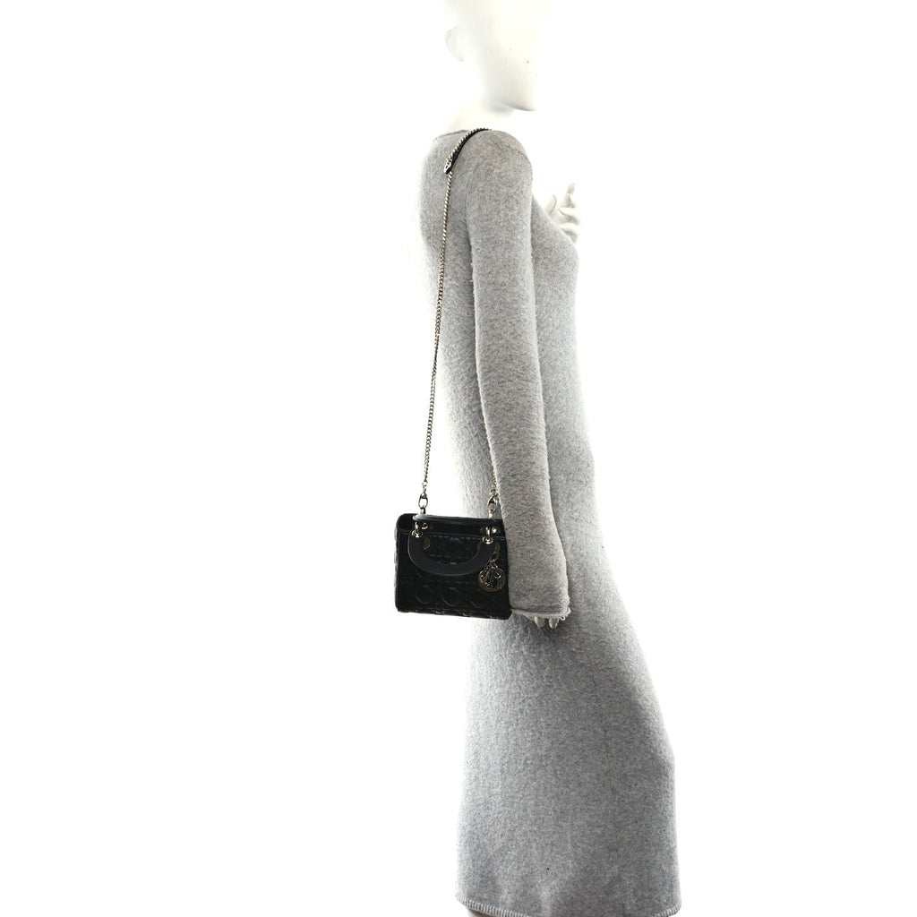 Lambskin Cannage Mini Lady Dior Black wholesalehk.shop