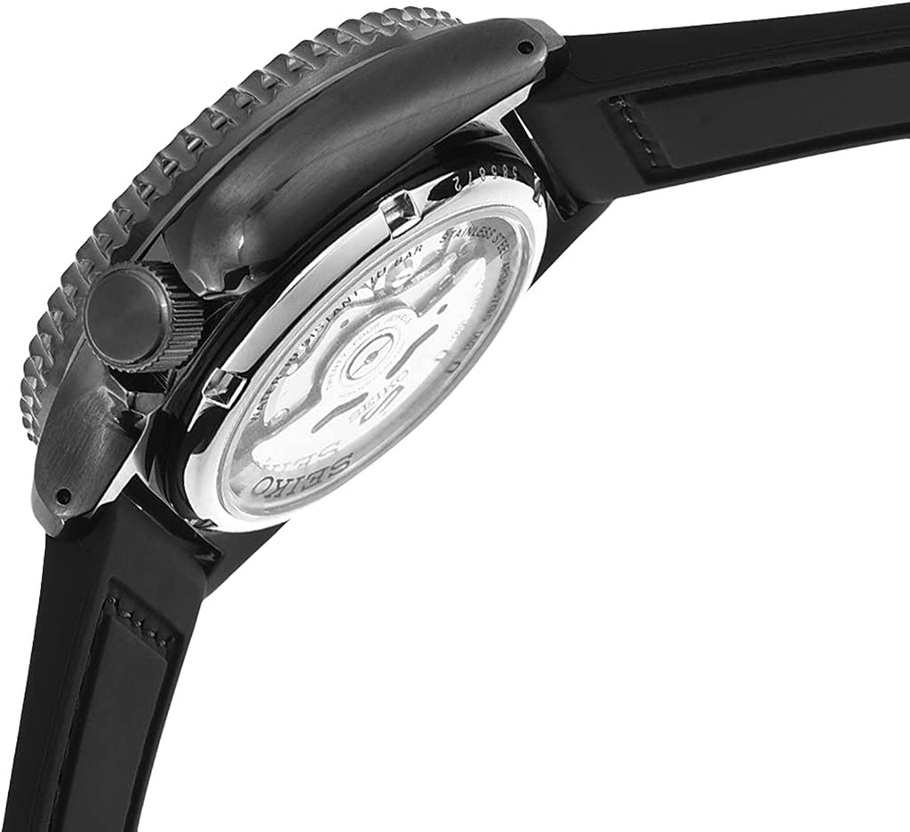 Seiko 5 Sport Automatic Black Dial Black Silicone Strap Watch For Men - SRPD65K3 wholesalehk.shop