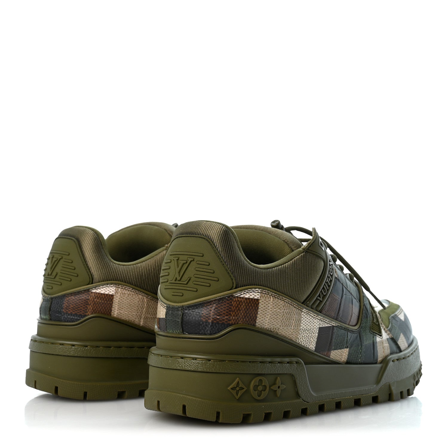 Damoflage Mens LV Trainer Maxi Sneakers 8 Green £¨ Direct shipment via from wholesalehk.shop