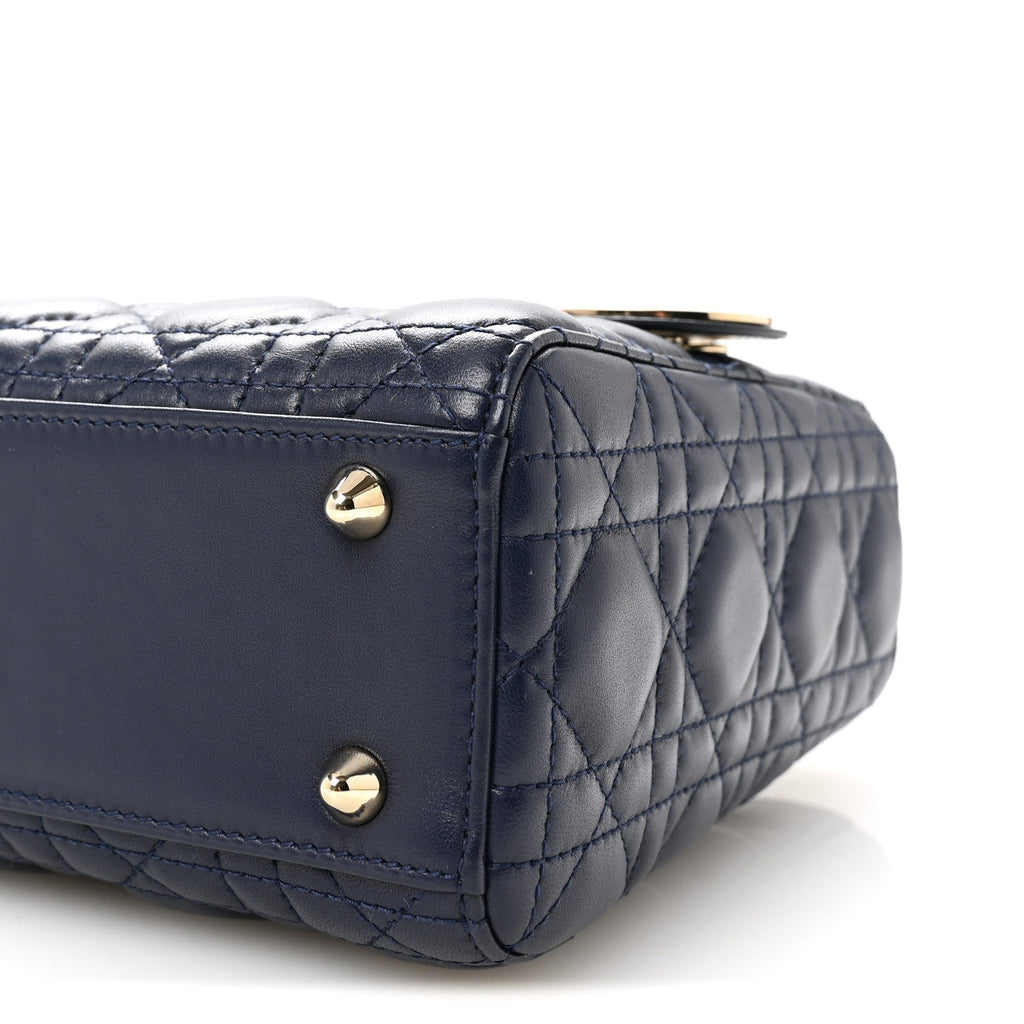 Lambskin Cannage Small Lucky Badges My Lady Dior Navy wholesalehk.shop