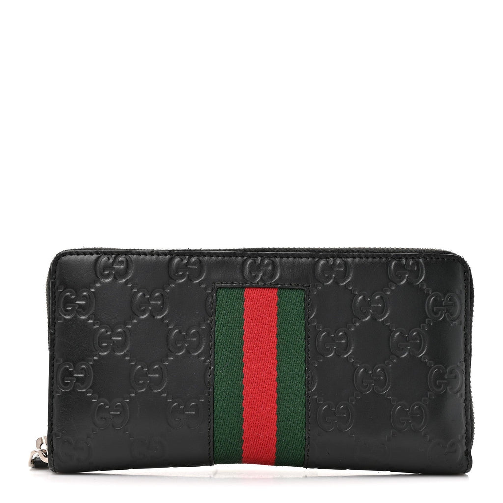 Guccissima Web Zip Around Wallet Black £¨ Direct shipment via from wholesalehk.shop