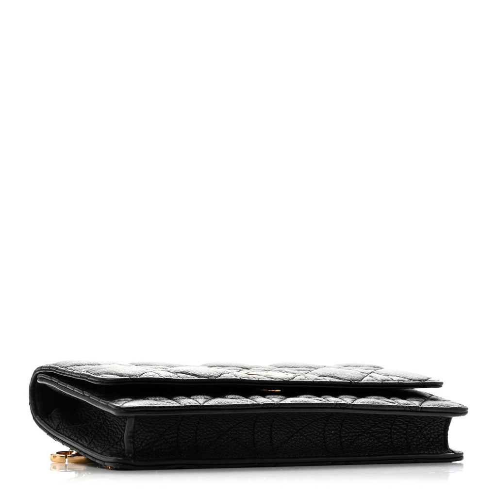 Supple Calfskin Caro Pouch with Chain Black wholesalehk.shop