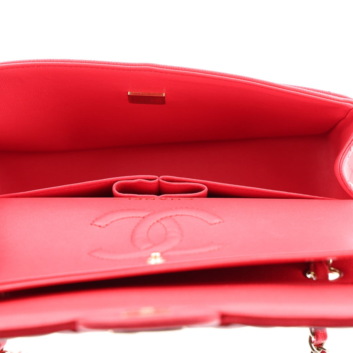 Caviar Quilted Small Double Flap Red wholesalehk.shop