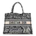Canvas Embroidered Medium Toile De Jouy Reverse Book Tote Blue £¨ Direct shipment via from wholesalehk.shop