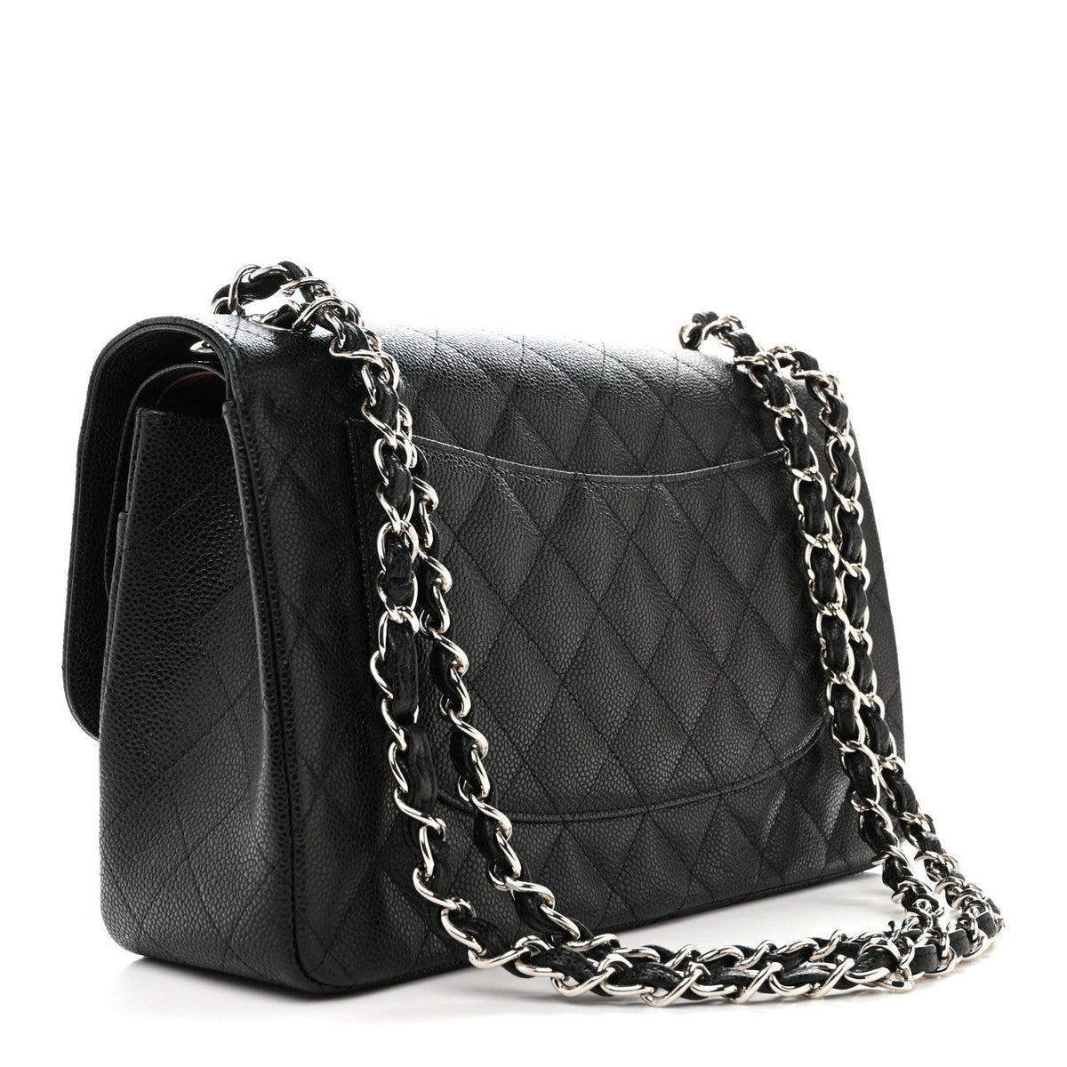 Caviar Quilted Jumbo Double Flap Black wholesalehk.shop
