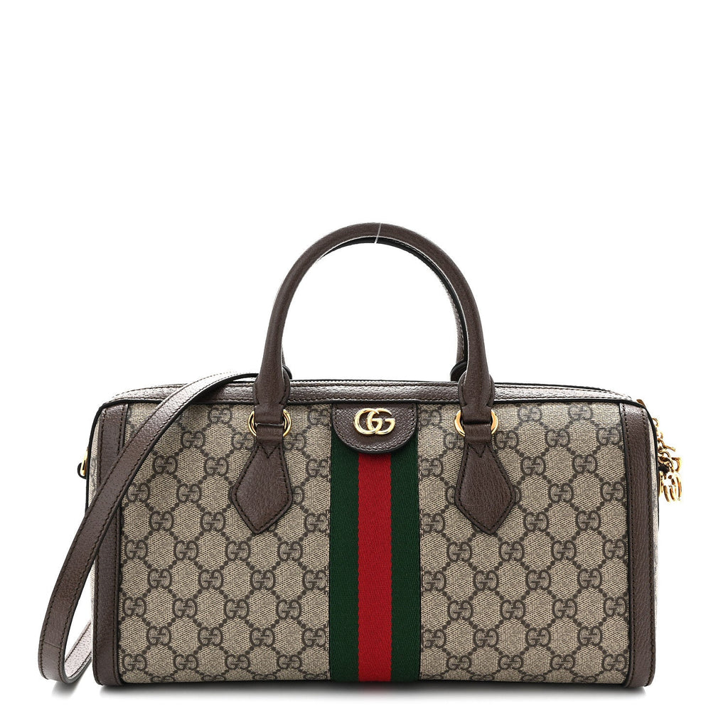 GG Supreme Monogram Web Medium Ophidia Boston Brown wholesalehk.shop