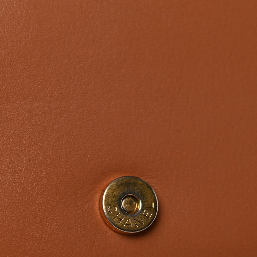Lambskin Quilted Boy Wallet On Chain WOC Beige wholesalehk.shop
