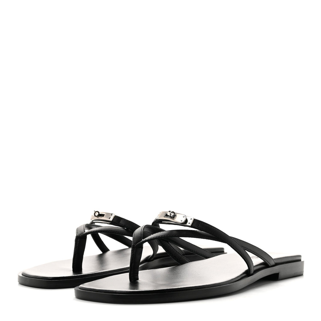 Calfskin Miss Sandals 38 Black wholesalehk.shop