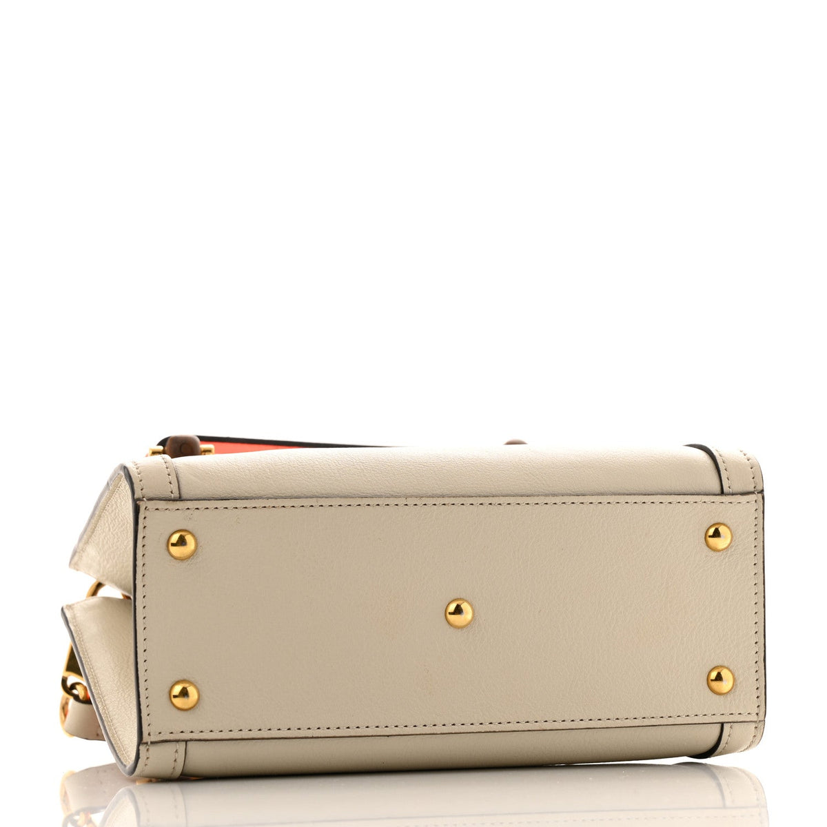 Wonka Grain Calfskin Mini Diana Tote Bag Mystic White Orange Fluo wholesalehk.shop