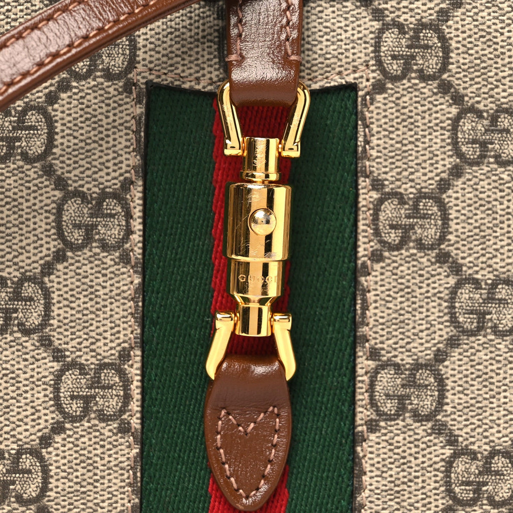 GG Supreme Monogram Azalea Calfskin Web Mini Jackie 1961 Hobo Beige Ebony Brown Sugar £¨ Direct shipment via from wholesalehk.shop