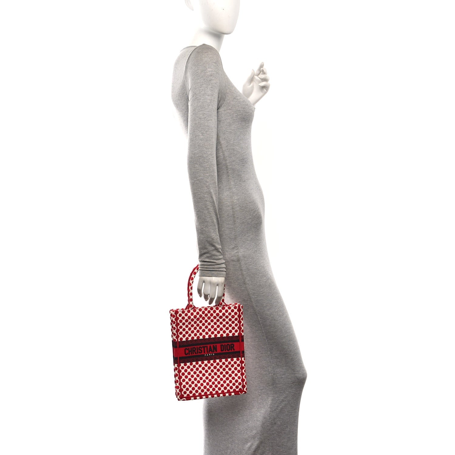 Canvas DiorAmour Dots Vertical Book Tote Red £¨ Direct shipment via from wholesalehk.shop