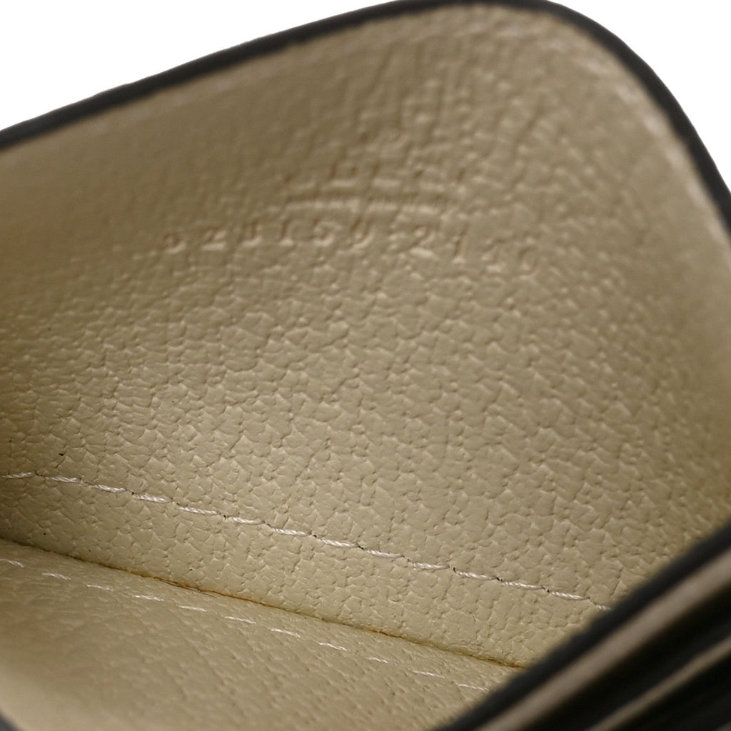 Textured Calfskin Web Ophidia Card Holder Mystic White wholesalehk.shop