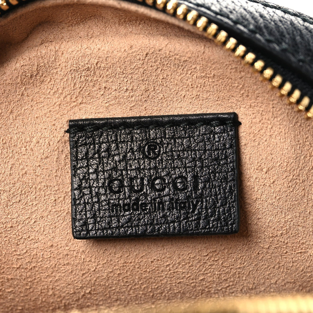 Grained Calfskin Web Mini Ophidia Round Shoulder Bag Black wholesalehk.shop