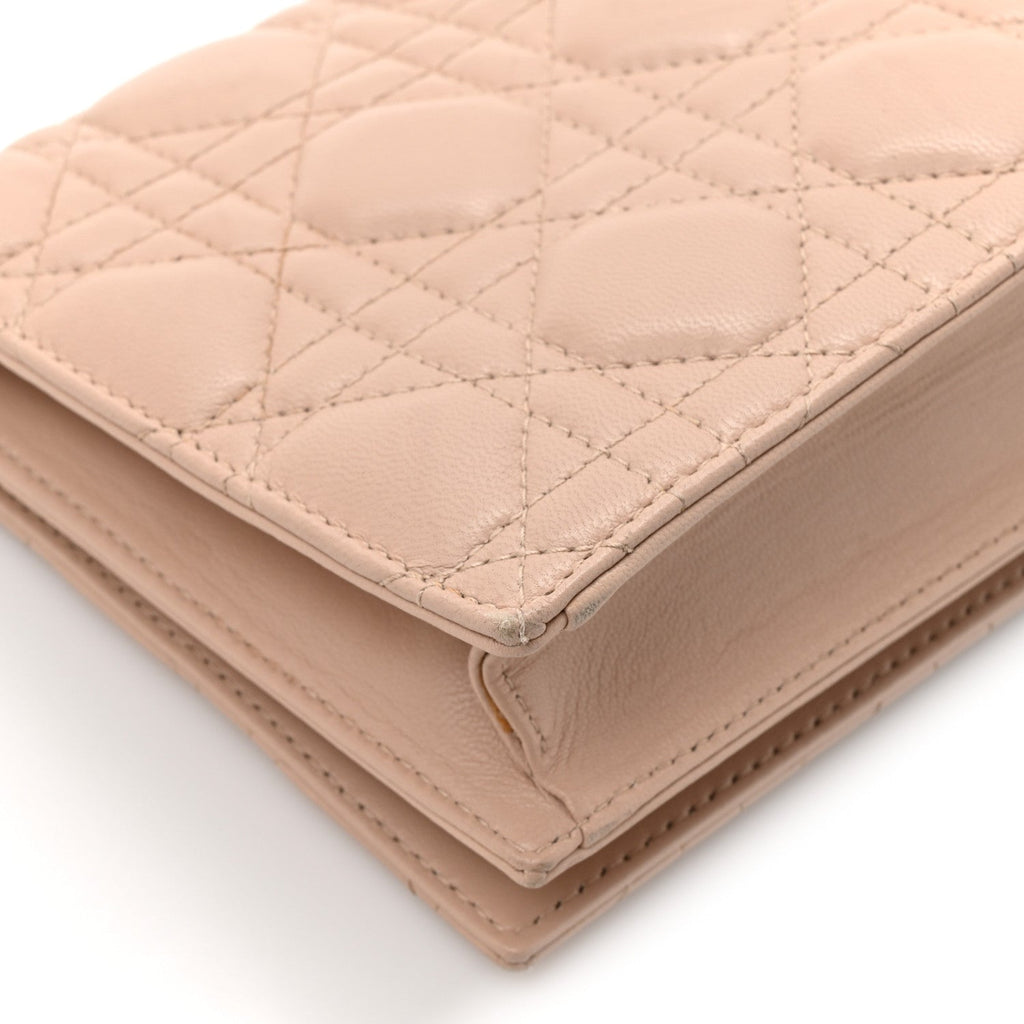 Lambskin Cannage Lady Dior Convertible Clutch Pink wholesalehk.shop
