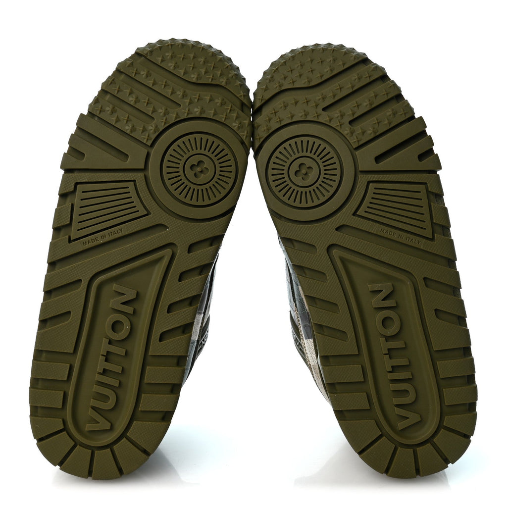 Damoflage Mens LV Trainer Maxi Sneakers 8 Green £¨ Direct shipment via from wholesalehk.shop