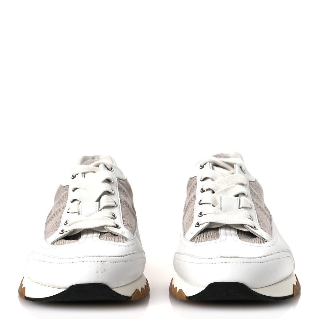 Canvas Calfskin Mens Trail Sneakers 41.5 Prunoir White wholesalehk.shop