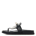 Calfskin Womens Empire Sandals 37.5 Black wholesalehk.shop
