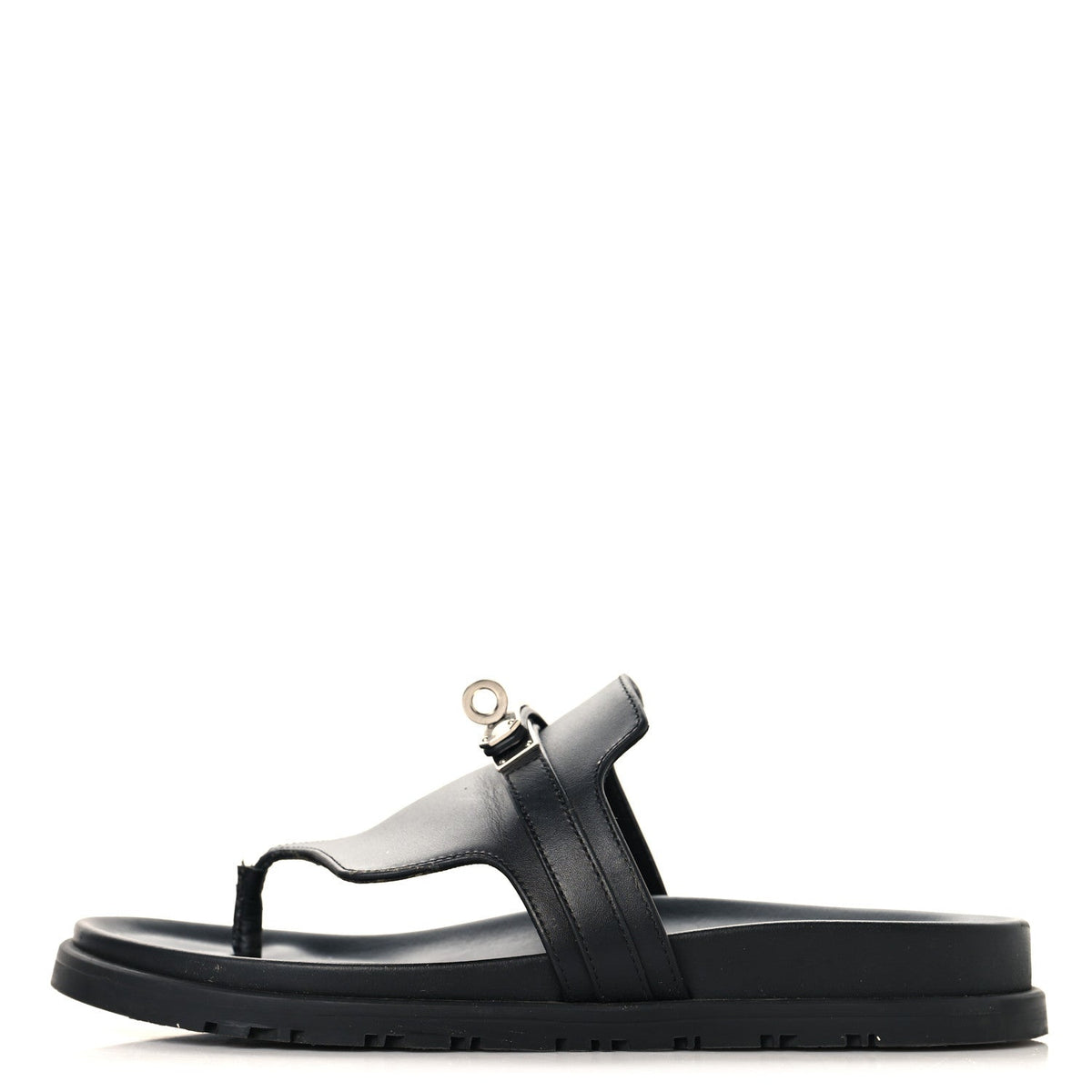 Calfskin Womens Empire Sandals 37.5 Black wholesalehk.shop