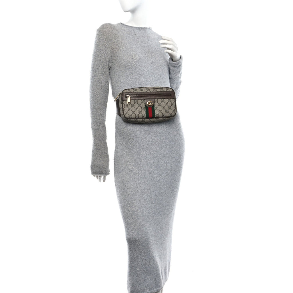 Soft GG Supreme Monogram Medium Ophidia Belt Bag Dark Brown wholesalehk.shop