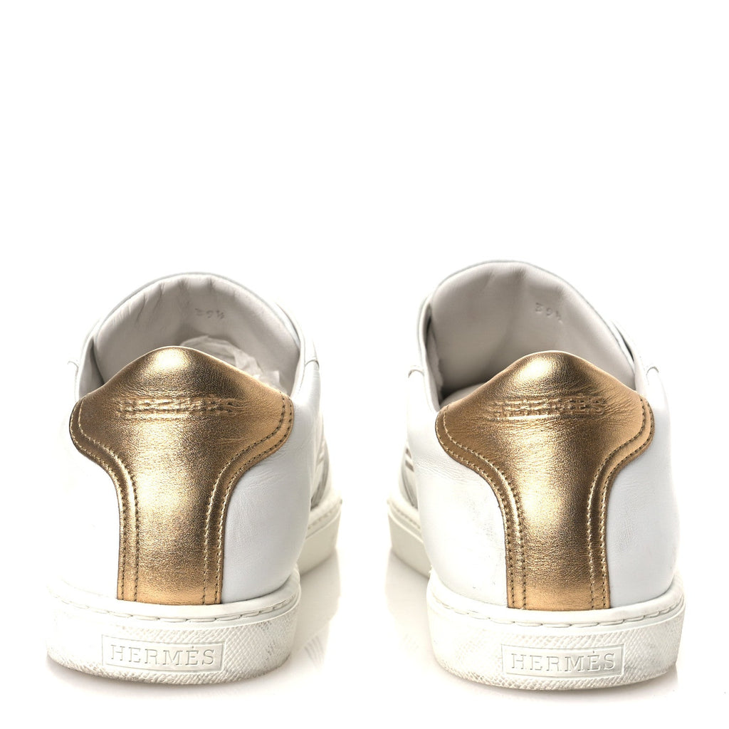 Metallic Calfskin Womens Advantage Sneakers 39.5 White Dore wholesalehk.shop