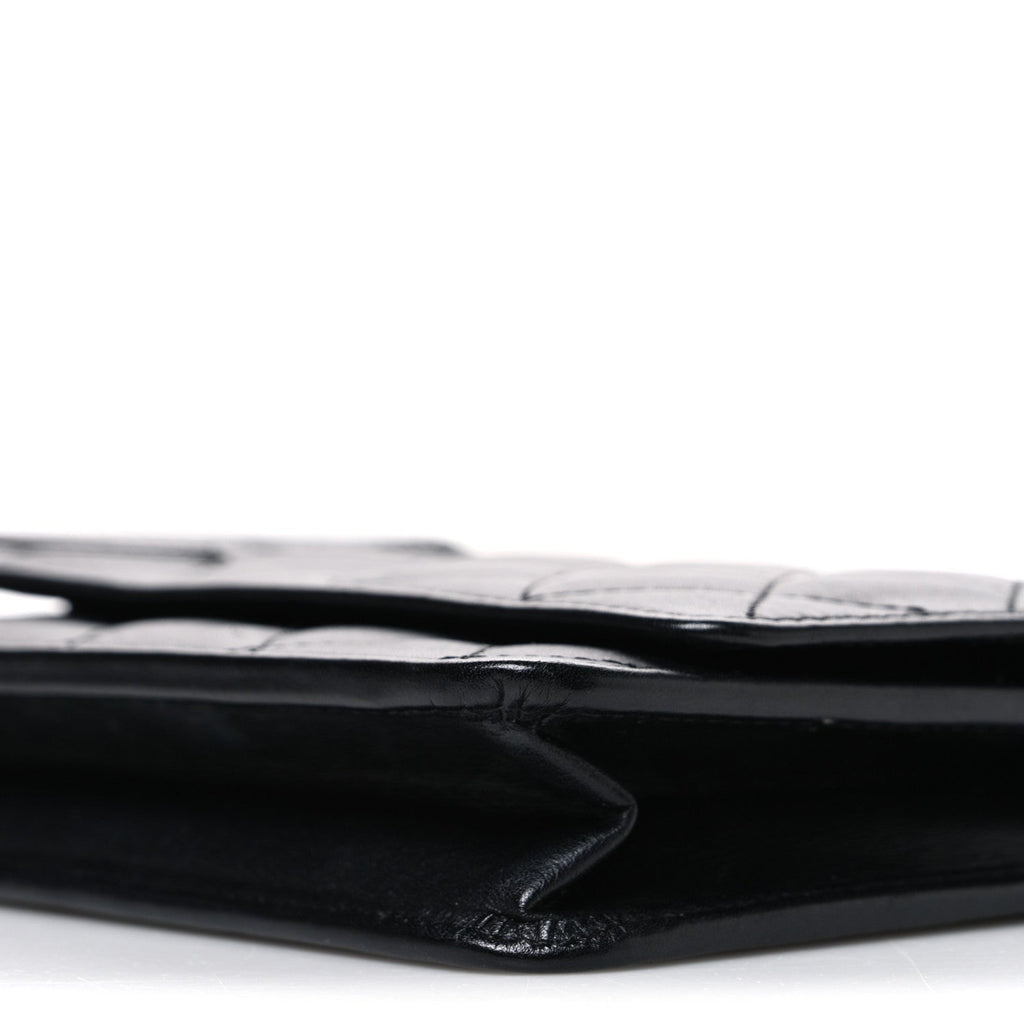 Calfskin Quilted Cambon Wallet on Chain WOC Black wholesalehk.shop