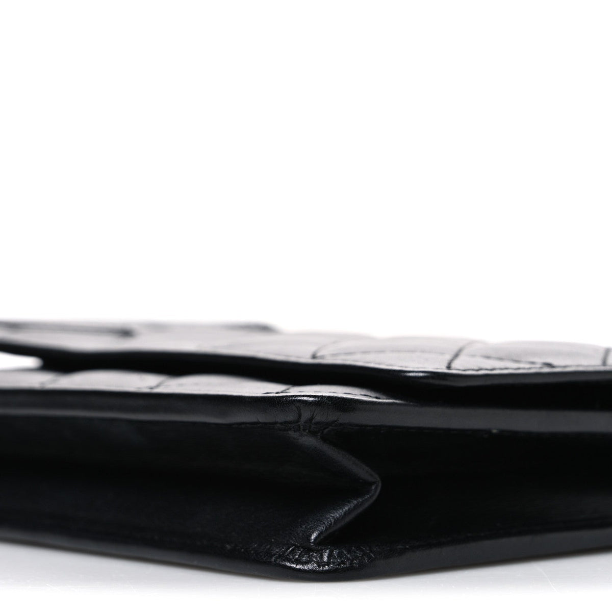Calfskin Quilted Cambon Wallet on Chain WOC Black wholesalehk.shop