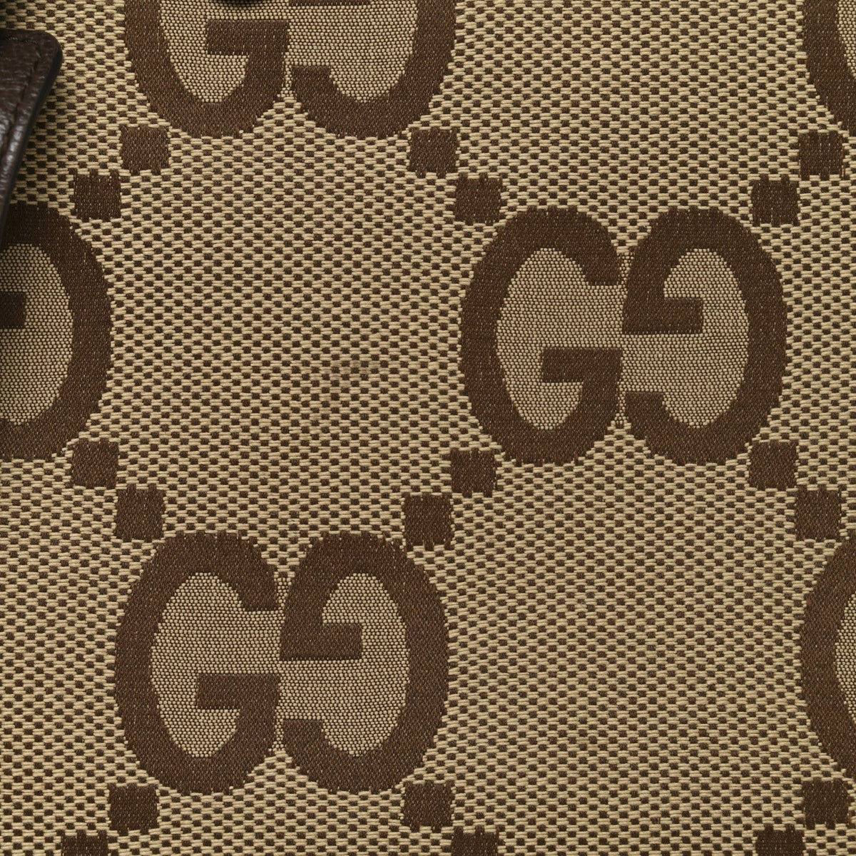 Monogram Jumbo GG Textured Dollar Calfskin Web Small Tote Bag Camel Ebony New Acero wholesalehk.shop