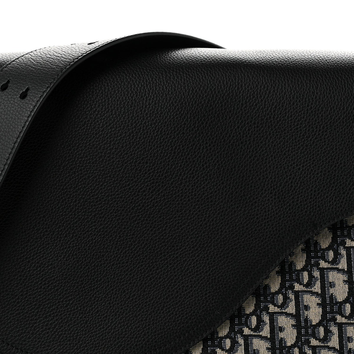 Grained Calfskin Oblique Large Saddle Messenger Black wholesalehk.shop