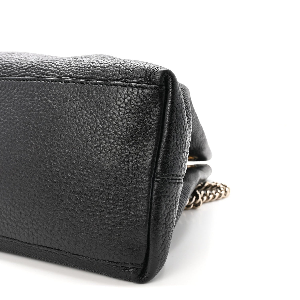 Pebbled Calfskin Medium Soho Chain Shoulder Bag Black wholesalehk.shop