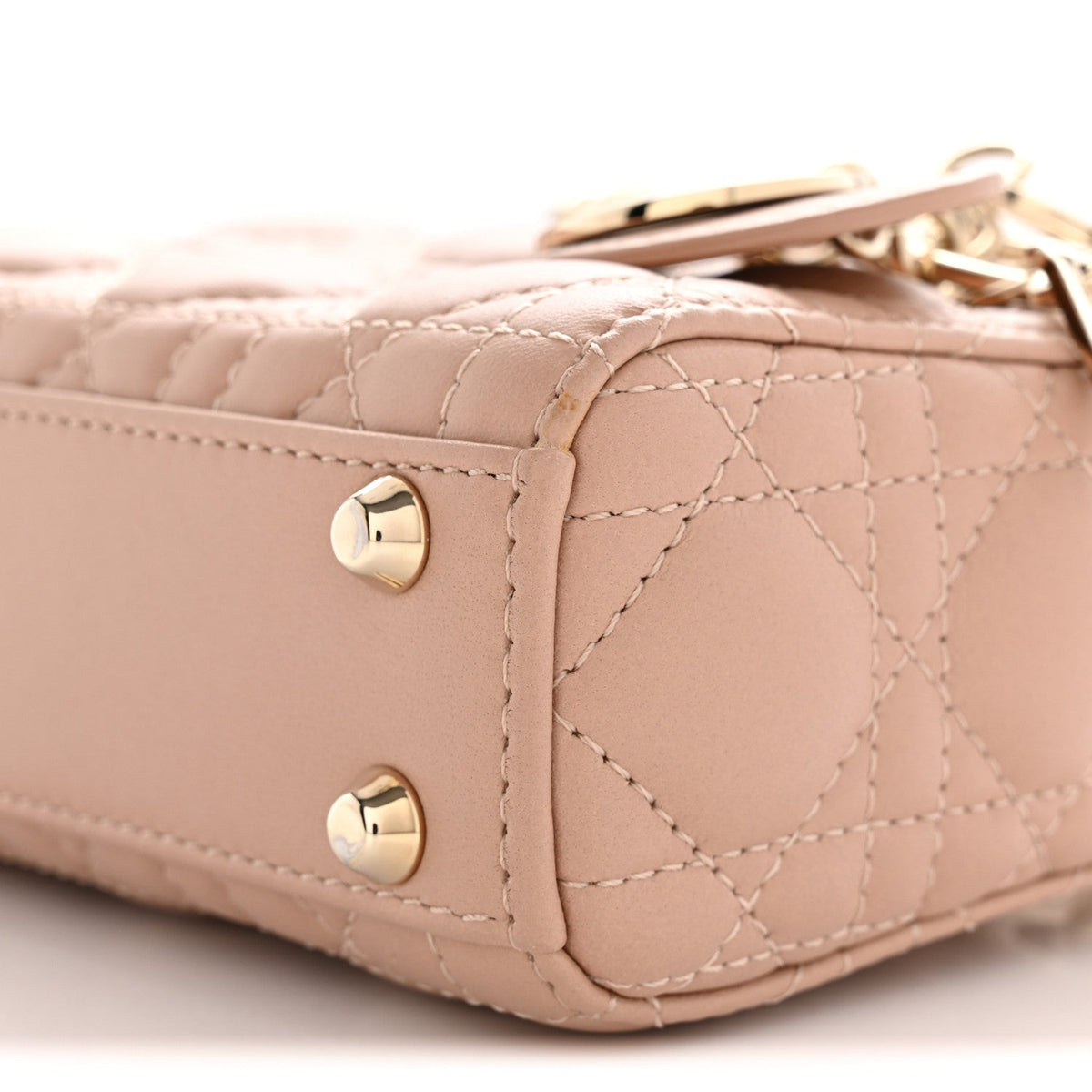 Lambskin Cannage Micro Lady Dior Rose Des Vents wholesalehk.shop