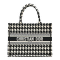 Canvas Houndstooth Embroidered Medium Book Tote Black White £¨ Direct shipment via from wholesalehk.shop