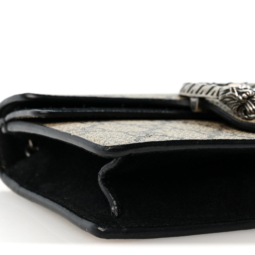 GG Supreme Monogram Super Mini Dionysus Shoulder Bag Black wholesalehk.shop