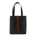 Textured Dollar Calfskin Web Medium Ophidia Tote Bag  Black wholesalehk.shop